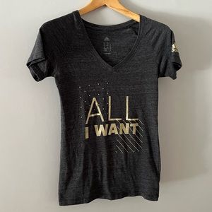 Adidas Gray V-neck T-Shirt